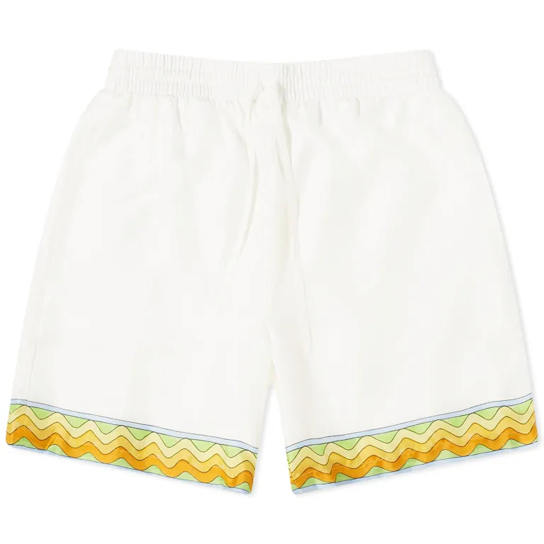 Casablanca Tennis Club Silk Drawstring Shorts