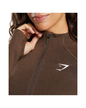 Gymshark Vital Midi Zip Up Jacket Espresso Marl