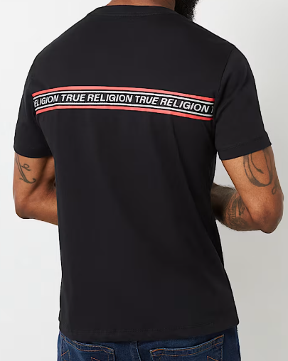 TRUE RELIGION CONTRAST TAPING TEE