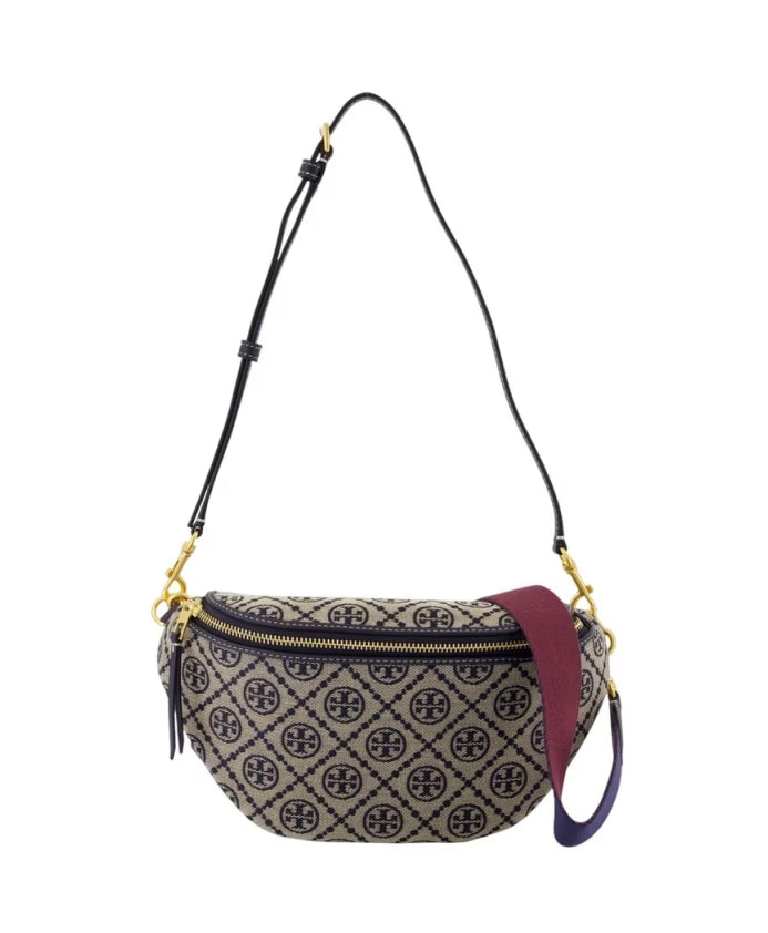 Blue Cotton Crossbody Belt Bag