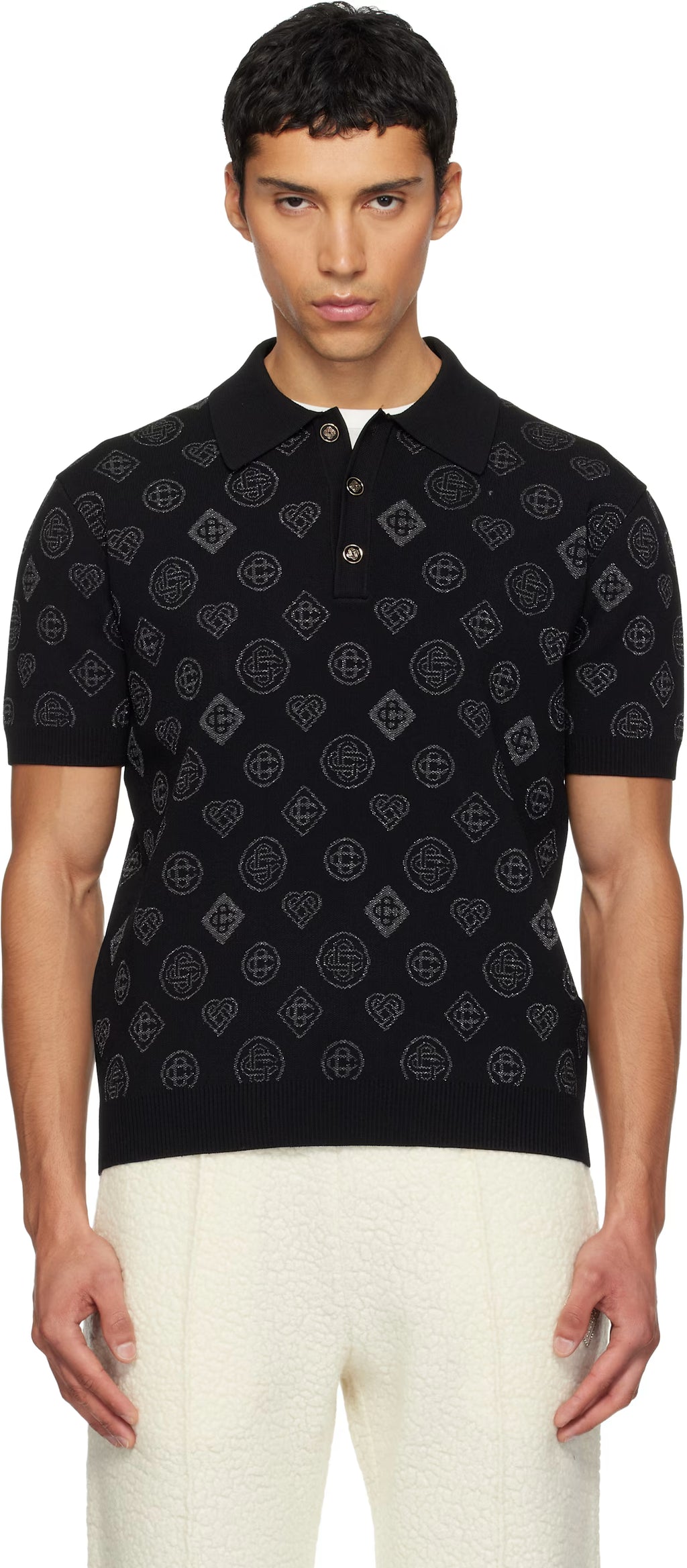 Black City Jacquard Polo