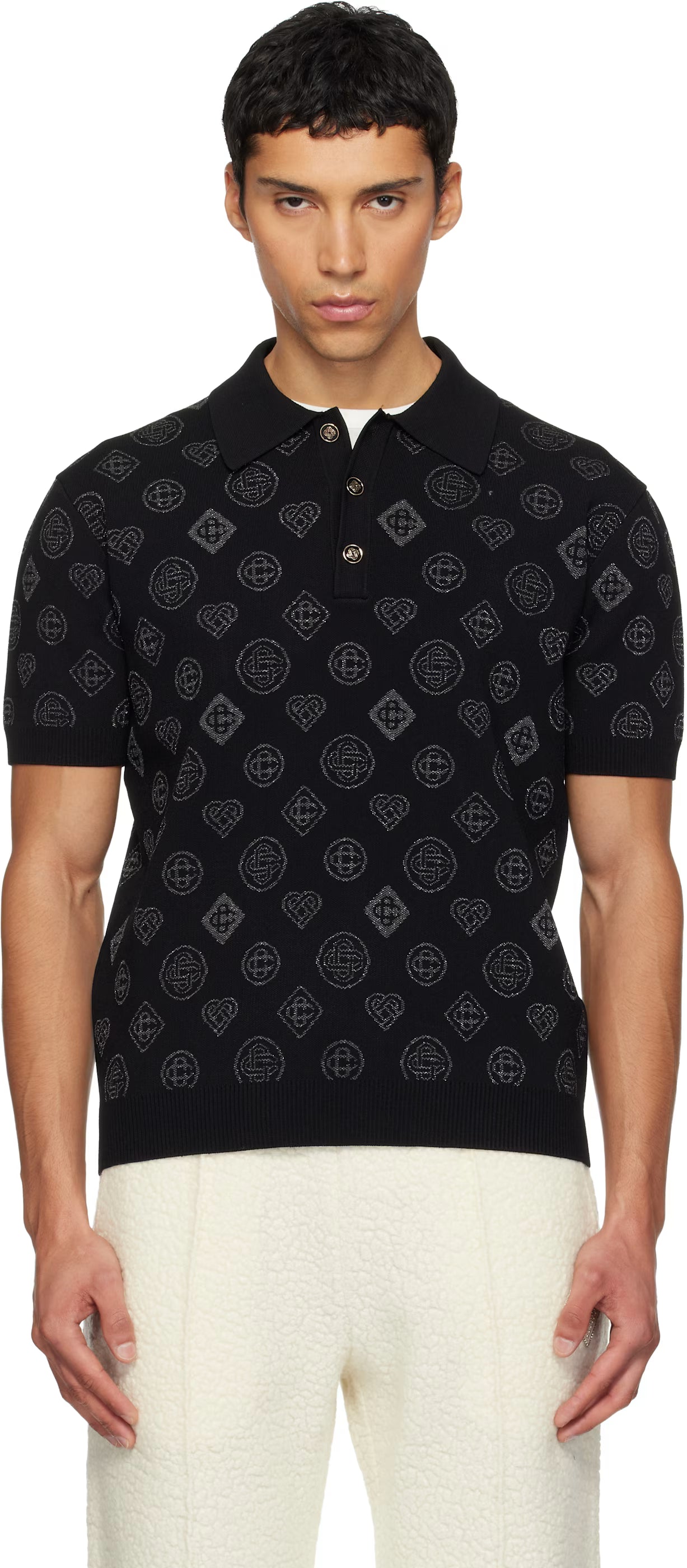 Black City Jacquard Polo