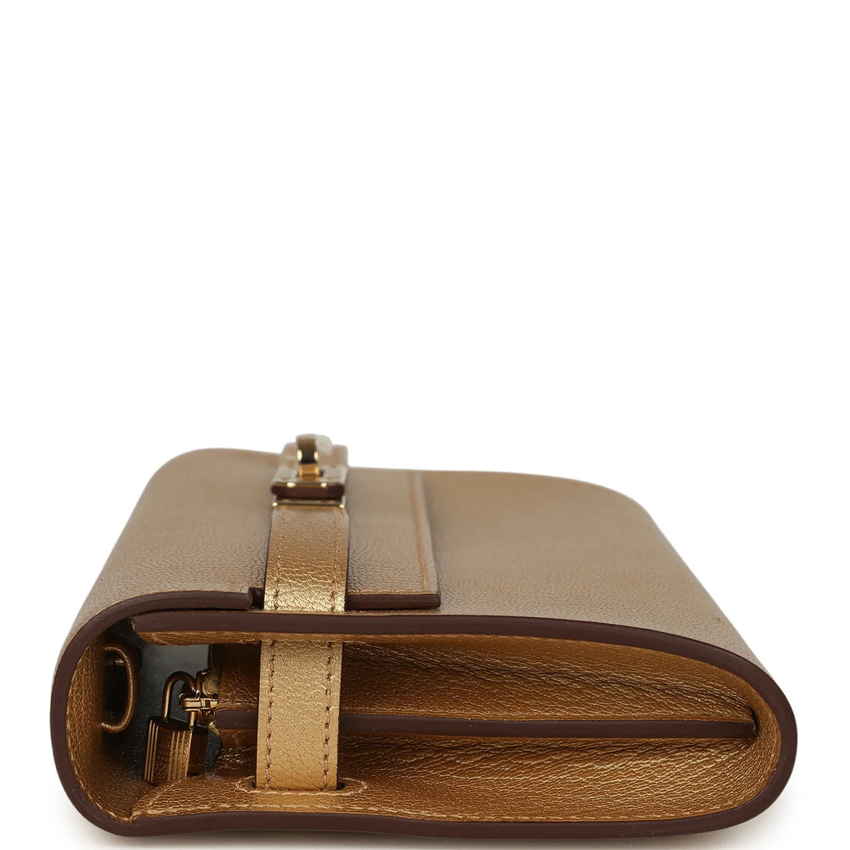 Hermès Kelly Wallet To Go Dore Chevre Chamkilight Permabrass