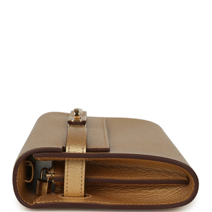 Hermès Kelly Wallet To Go Dore Chevre Chamkilight Permabrass