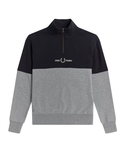 Fred Perry Color Block Half Zip Sweatshirt