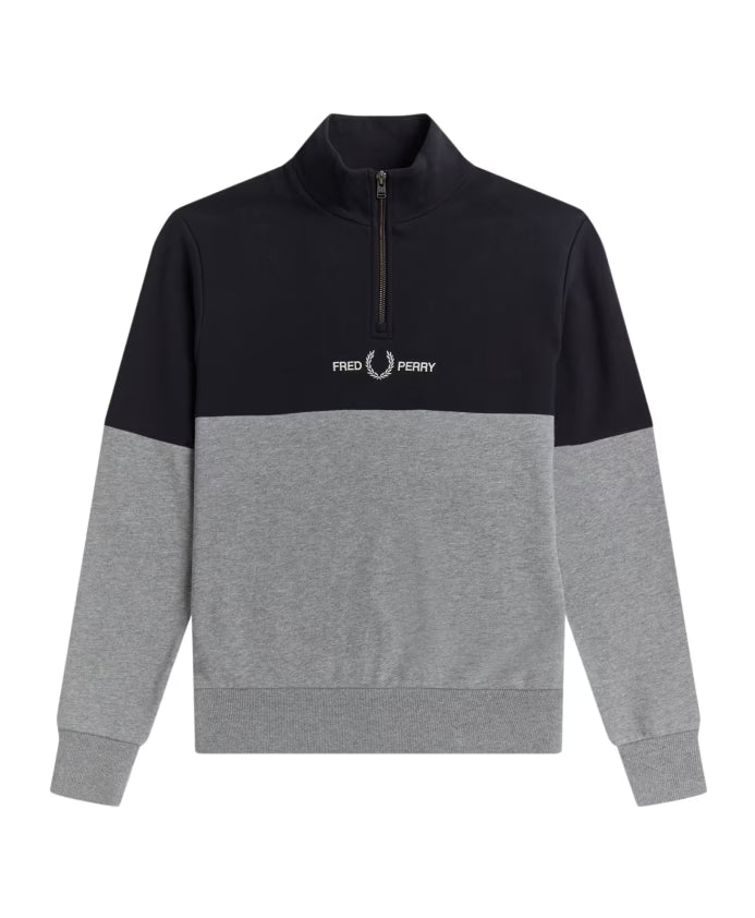 Fred Perry Color Block Half Zip Sweatshirt