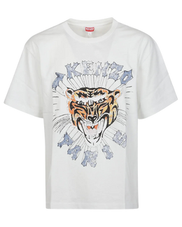 Kenzo Drawn Tiger Printed Logo T-Shirt in White