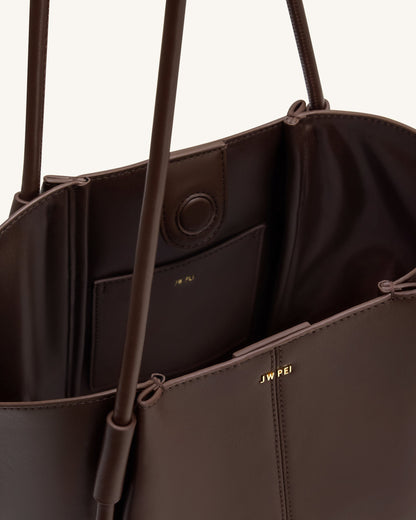 Nala Wide Tote Bag - Clay Brown