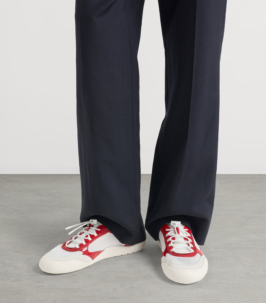 Patent Leather-Mesh Speedrock Sneakers