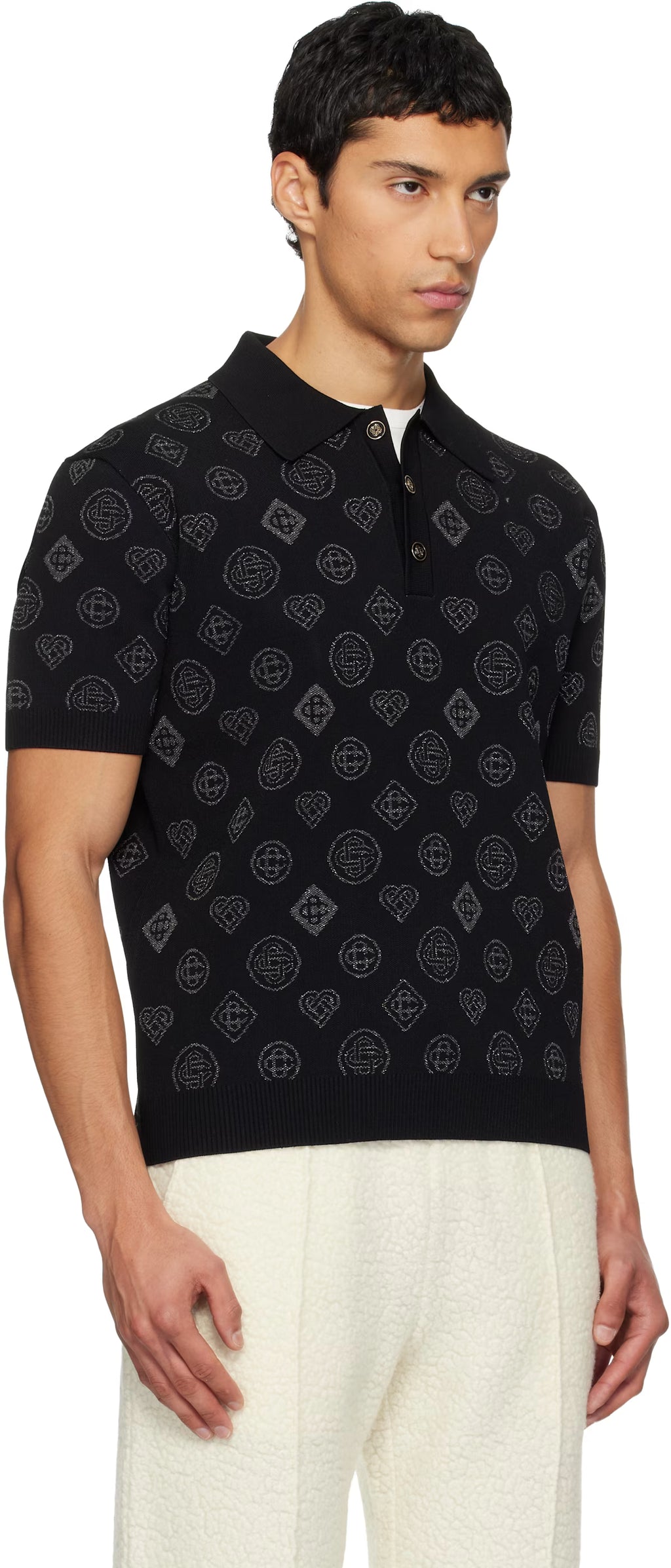 Black City Jacquard Polo