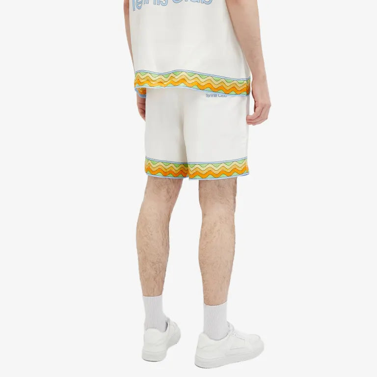 Casablanca Tennis Club Silk Drawstring Shorts