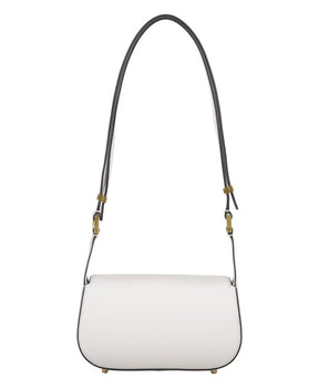 Leather Shoulder Bag with Flap Closure