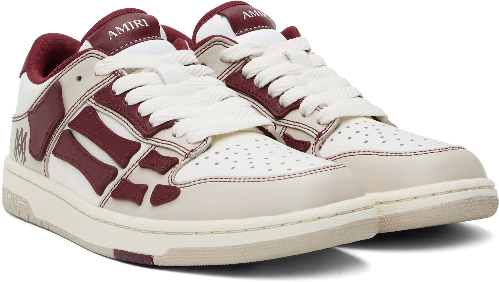 AMIRI White & Red Varsity Skel Top Low Sneakers