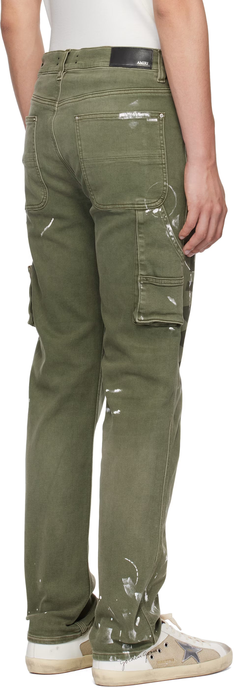 Khaki Army Logo Painted Slim Workman Jeans