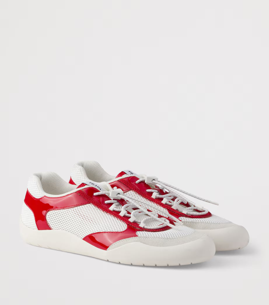 Patent Leather-Mesh Speedrock Sneakers