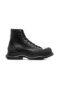Alexander McQueen Black Lace-Up Leather Boots