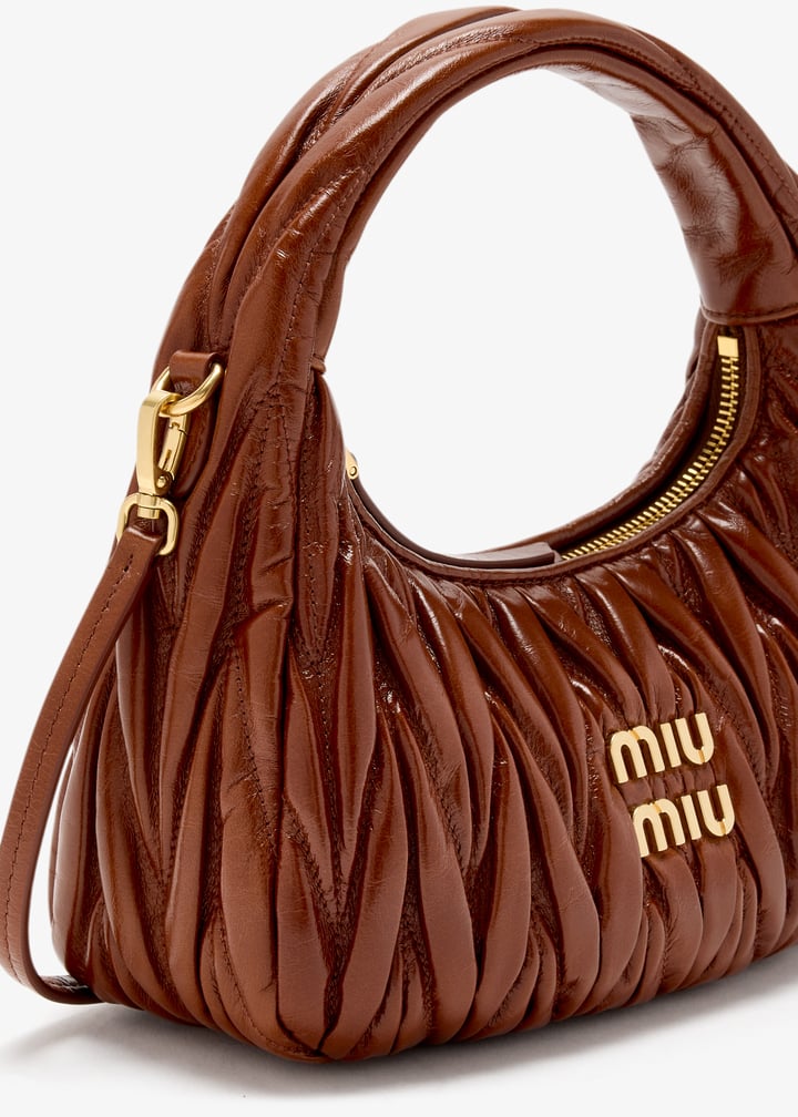 Wander matelassé nappa leather hobo bag