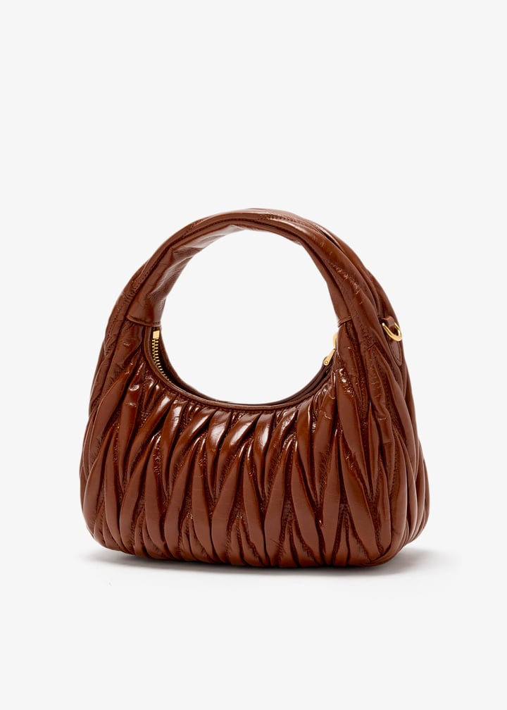 Wander matelassé nappa leather hobo bag