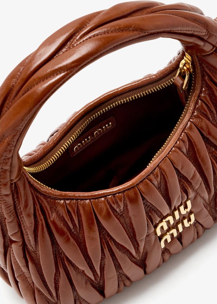 Wander matelassé nappa leather hobo bag