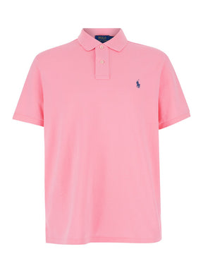 Polo ralph lauren "Regular Fit" Pink Polo Shirt with Pony Detail on the Front in Cotton Piquet Man