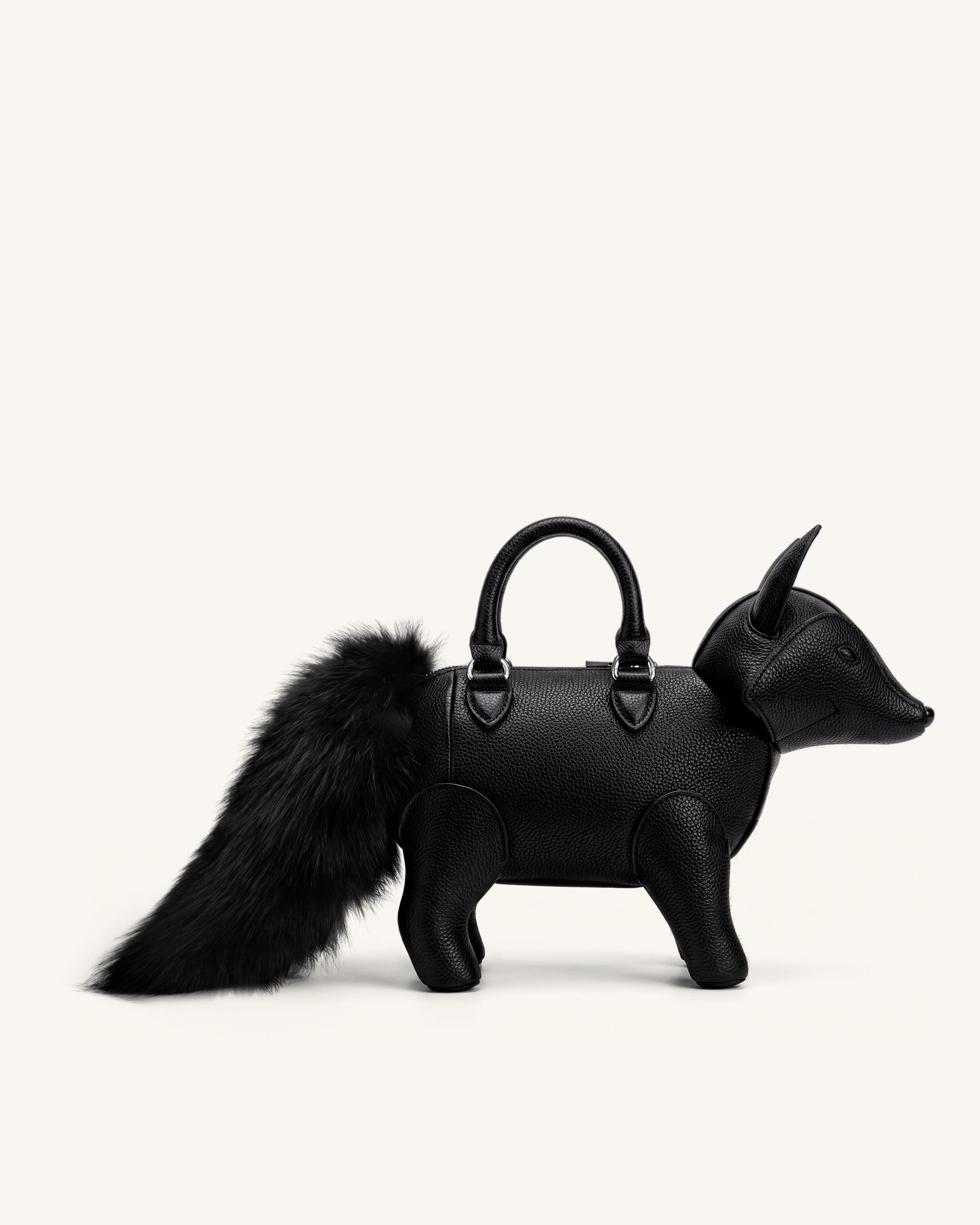 Kai Fox Shaped Top Handle Bag - Black