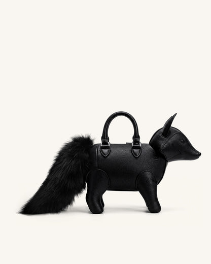Kai Fox Shaped Top Handle Bag - Black