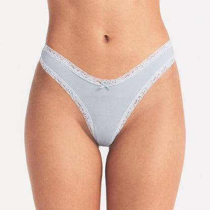 Lightweight Cotton Lace Thong
