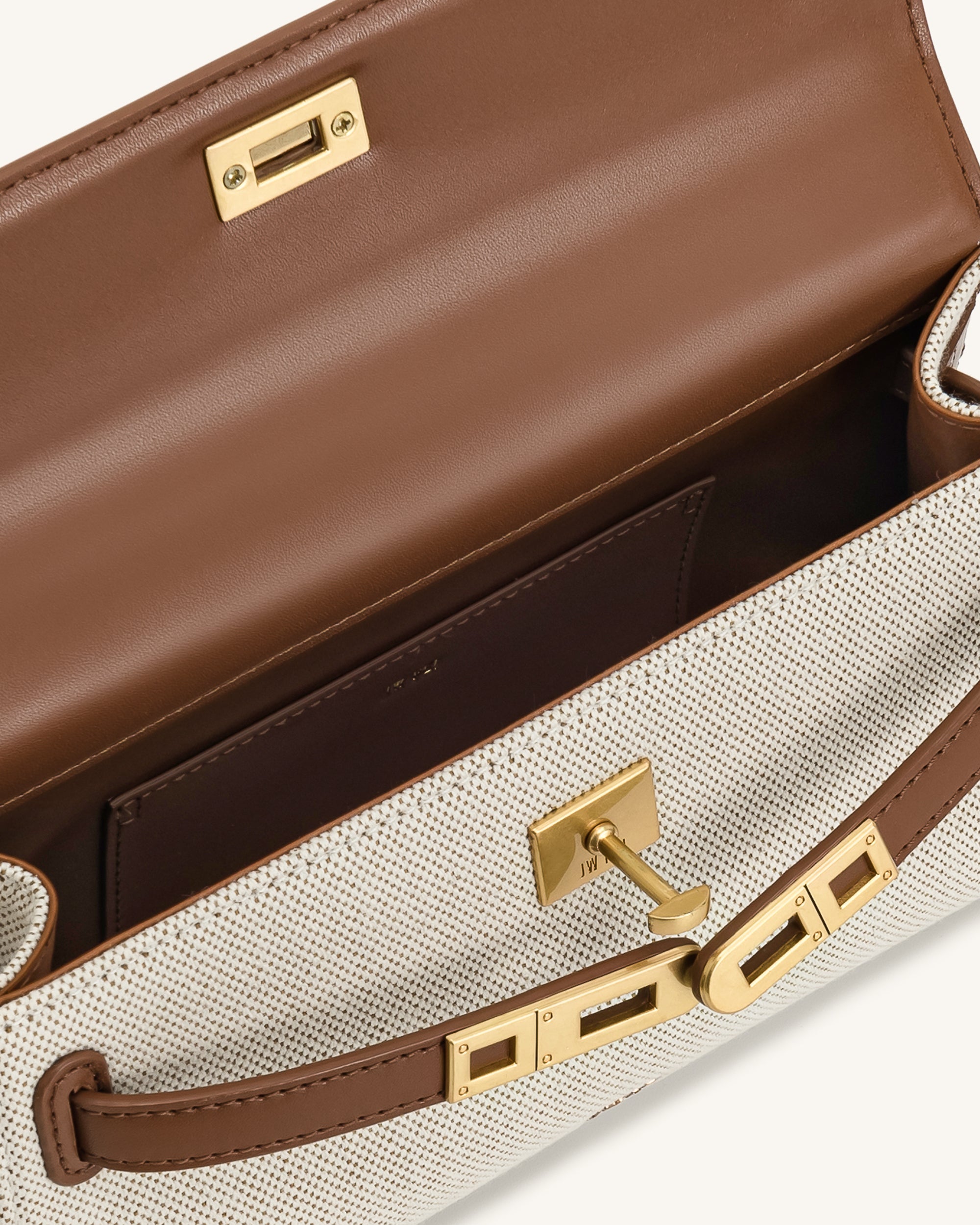 Noor Top Handle Bag - Taupe Brown