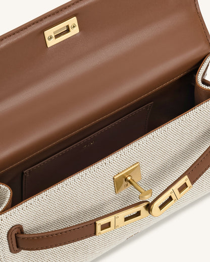 Noor Top Handle Bag - Taupe Brown