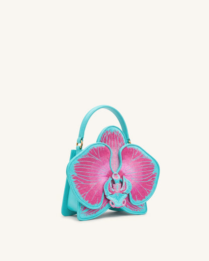 Flora Orchid Shaped Top Handle Bag - Light Green