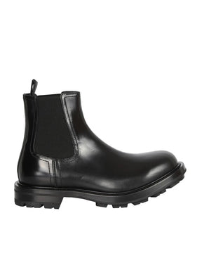 Men’s Black Leather Ankle Boots – Made in Italy, Classic Chelsea Style