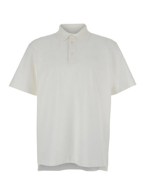 Givenchy White Polo Shirt with Logo Embroidery on the Front in Cotton Man