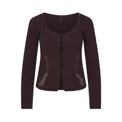 Lace Knit Long Sleeve Cardigan