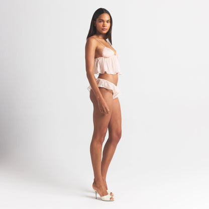 Skims Romance Babydoll Top and Garter Hipster Set