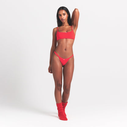 Lightweight Cotton Logo Picot Thong