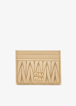 Miu Miu Matelassé nappa leather card holder