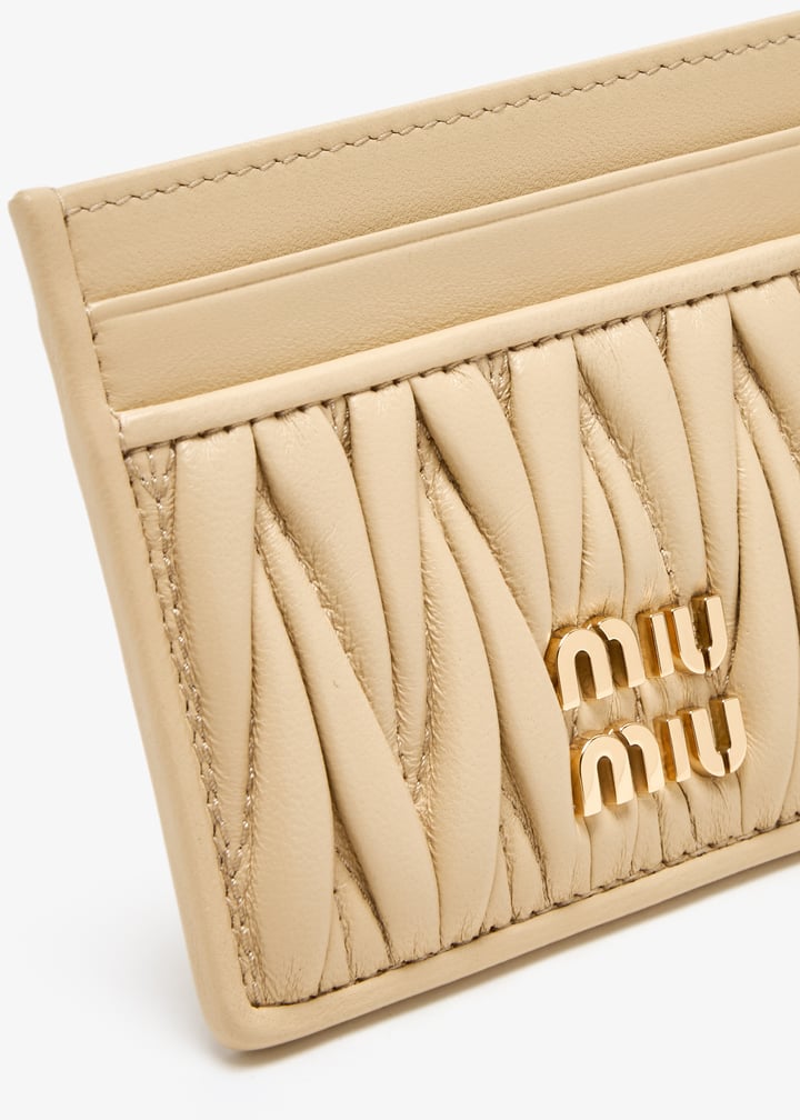 Miu Miu Matelassé nappa leather card holder