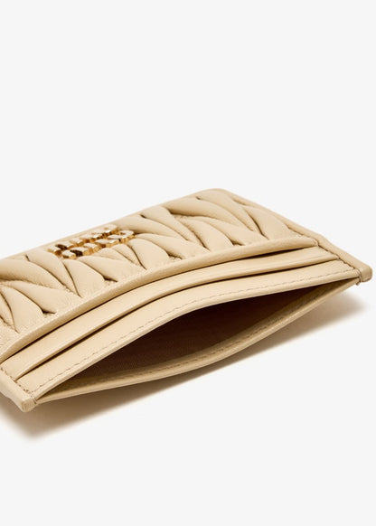 Miu Miu Matelassé nappa leather card holder