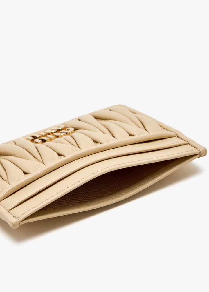 Miu Miu Matelassé nappa leather card holder