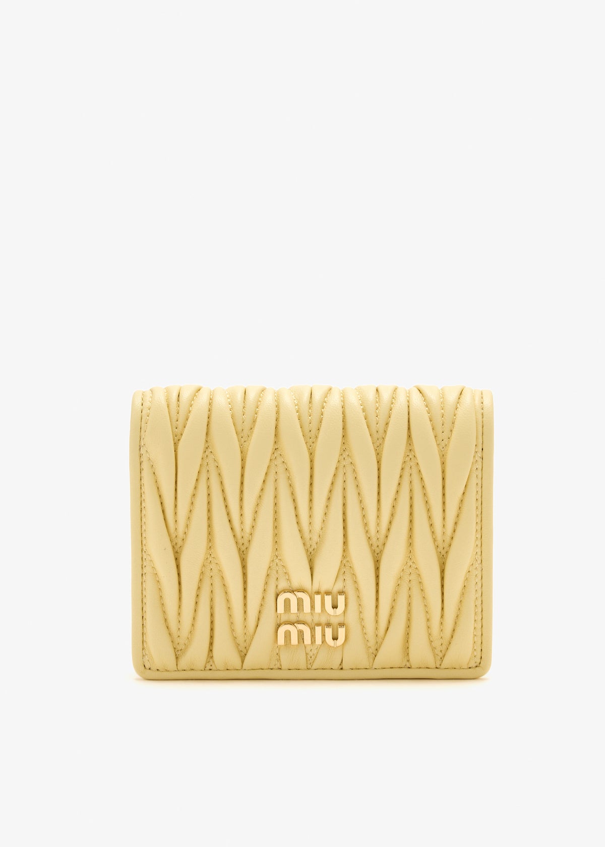 Small matelassé nappa leather wallet
