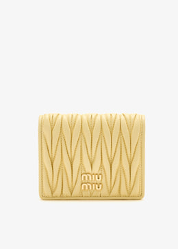 Small matelassé nappa leather wallet