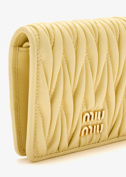 Small matelassé nappa leather wallet
