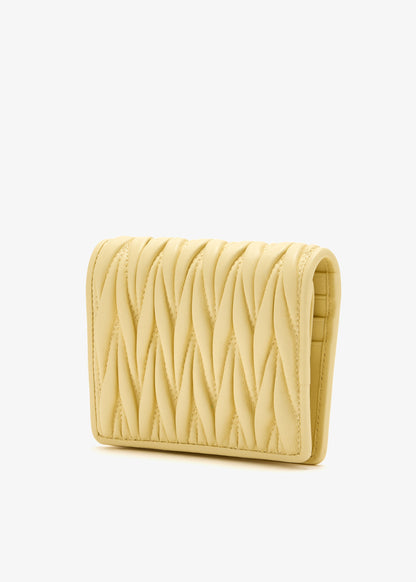 Small matelassé nappa leather wallet