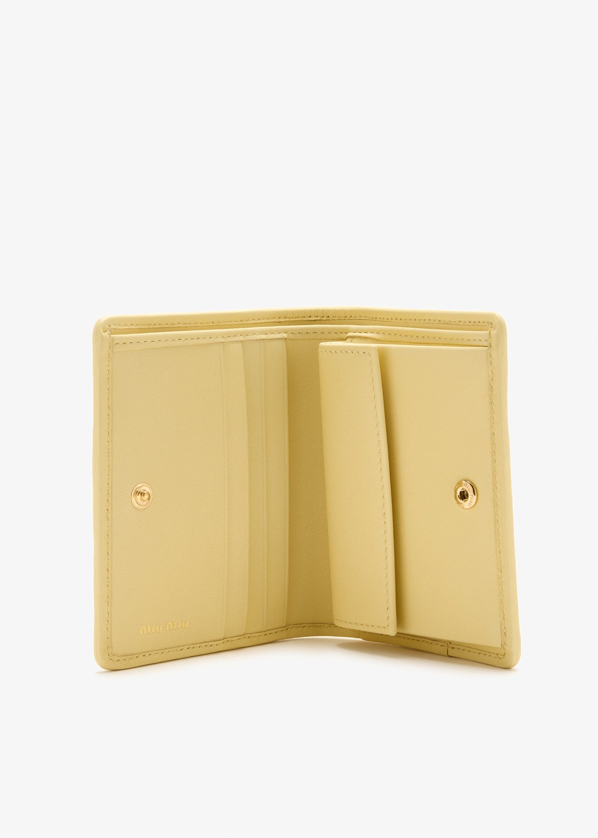 Small matelassé nappa leather wallet