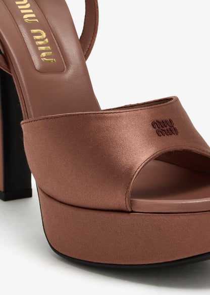 Satin platform sandals