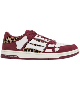 Burgundy Leopard Skel-Top Sneakers