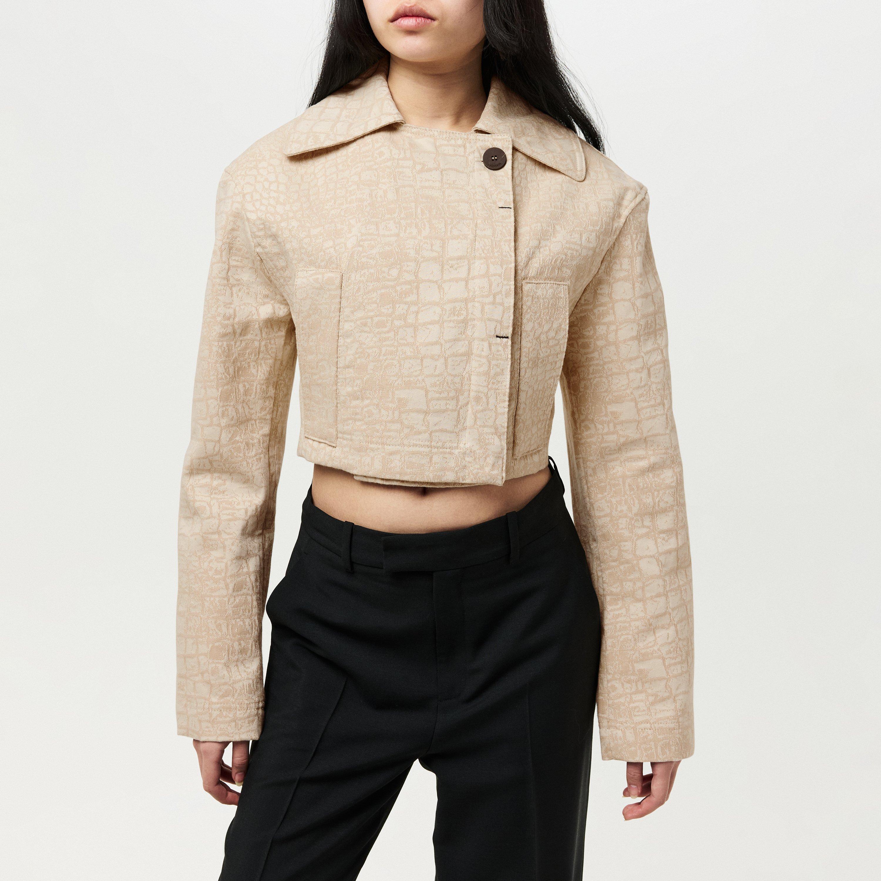 Marino De Nimes Cotton Cropped Long Sleeve Jacket