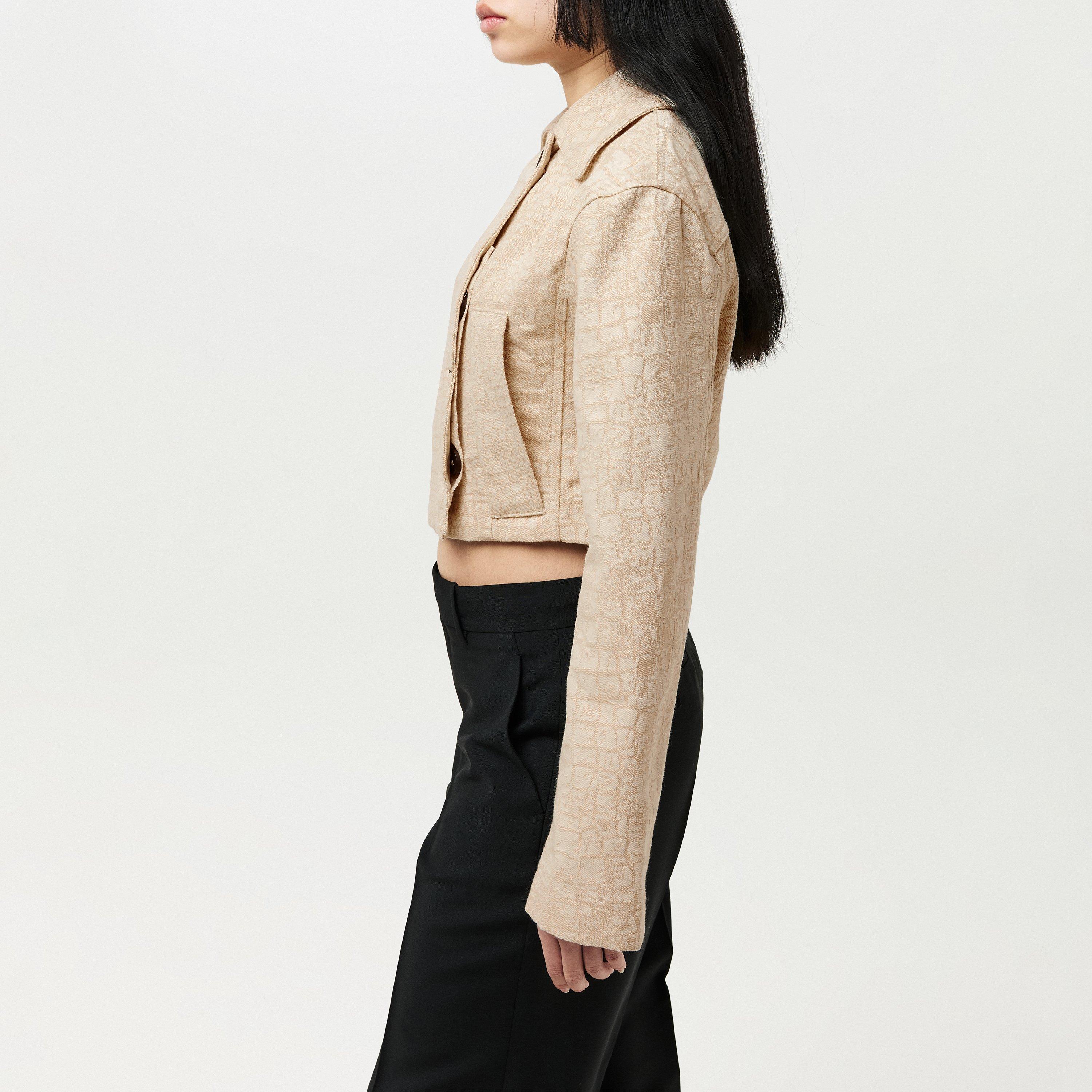 Marino De Nimes Cotton Cropped Long Sleeve Jacket