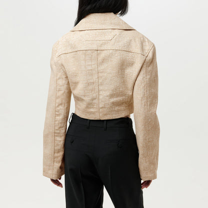 Marino De Nimes Cotton Cropped Long Sleeve Jacket