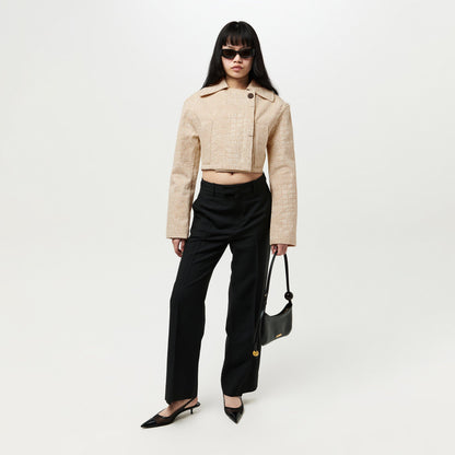 Marino De Nimes Cotton Cropped Long Sleeve Jacket